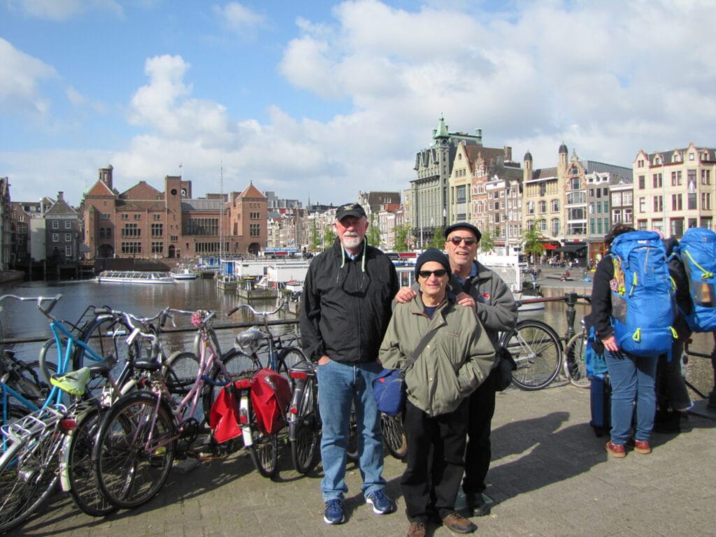 Dwaine, Joe and Kim setting out in Amsterdam