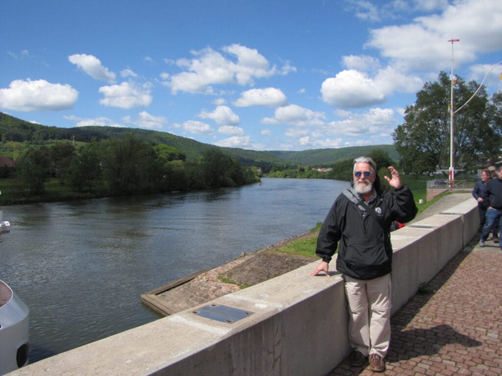 Taking in the view of the Danube.