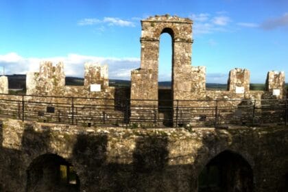 landscape view of the top wall of Blarney Castle from a tour