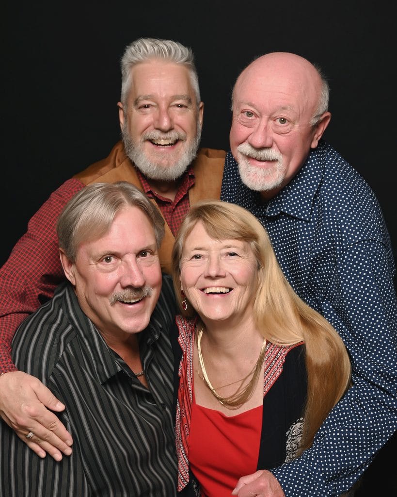 Don, Dwaine and friends dressed up for formal night on a cruise